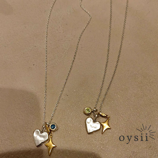 Stellar Heart – Gold Starburst Pendant Necklace