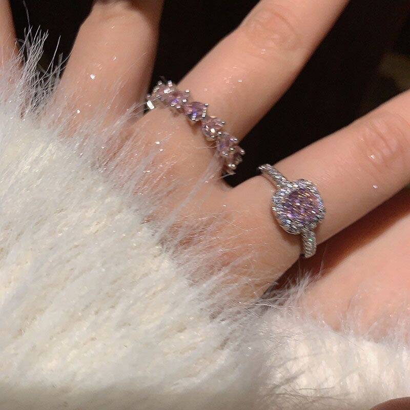 Pink Diamond Ring Set