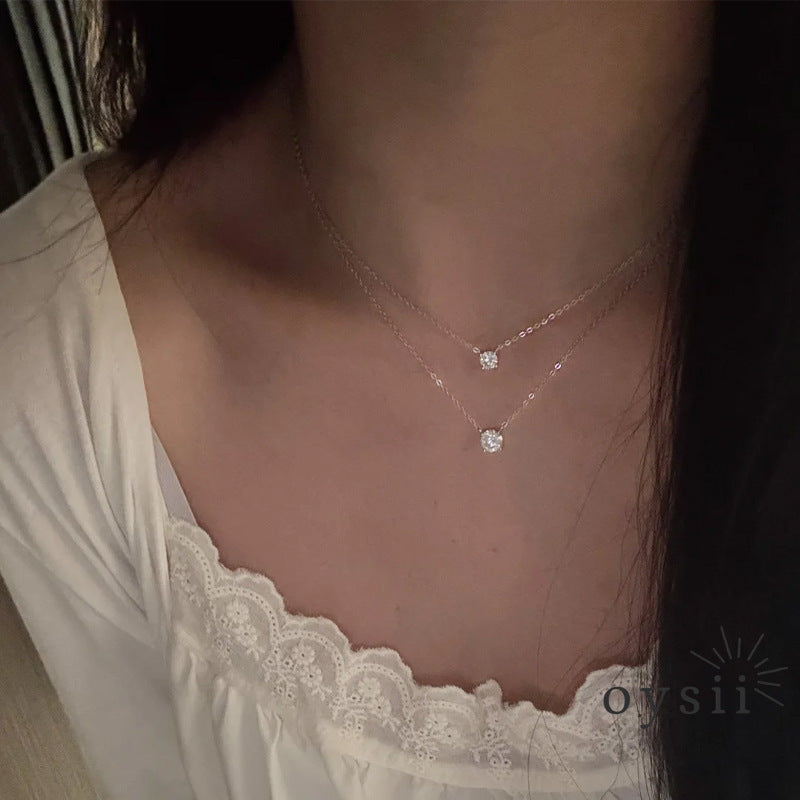 Luna Spark — S925 Silver Classic Solitaire Necklace