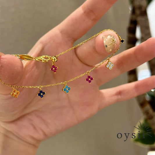 Bloom Charm – Colorful Clover Bracelet