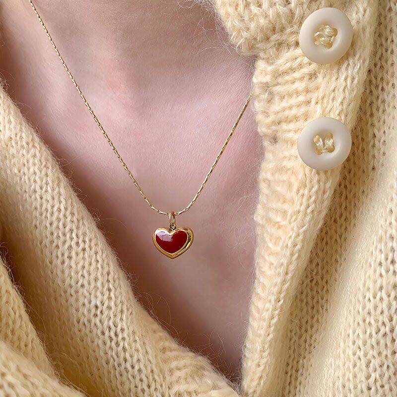Red Heart Pendant Necklace