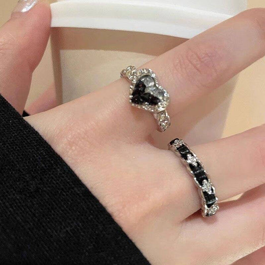 Crushed Heart Zircon Open Ring