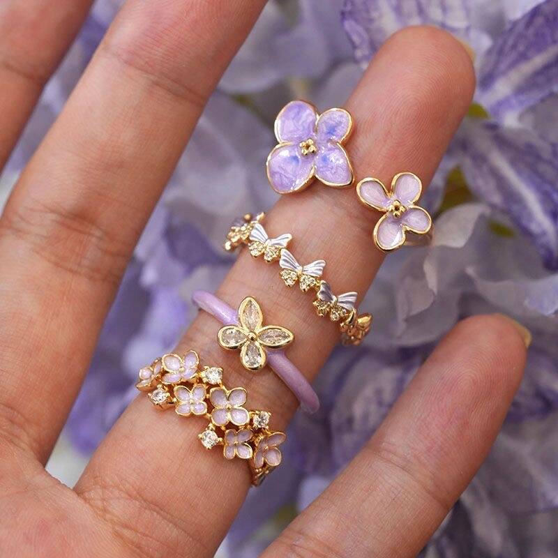 French Romantic Enamel Ring