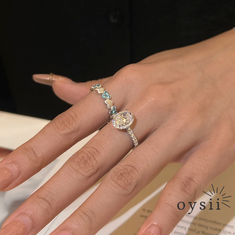 Dazzling Dove — Full-Crystal Pigeon Egg Ring