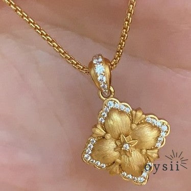 Clover Grace — Vintage Dual-Sided Diamond Necklace