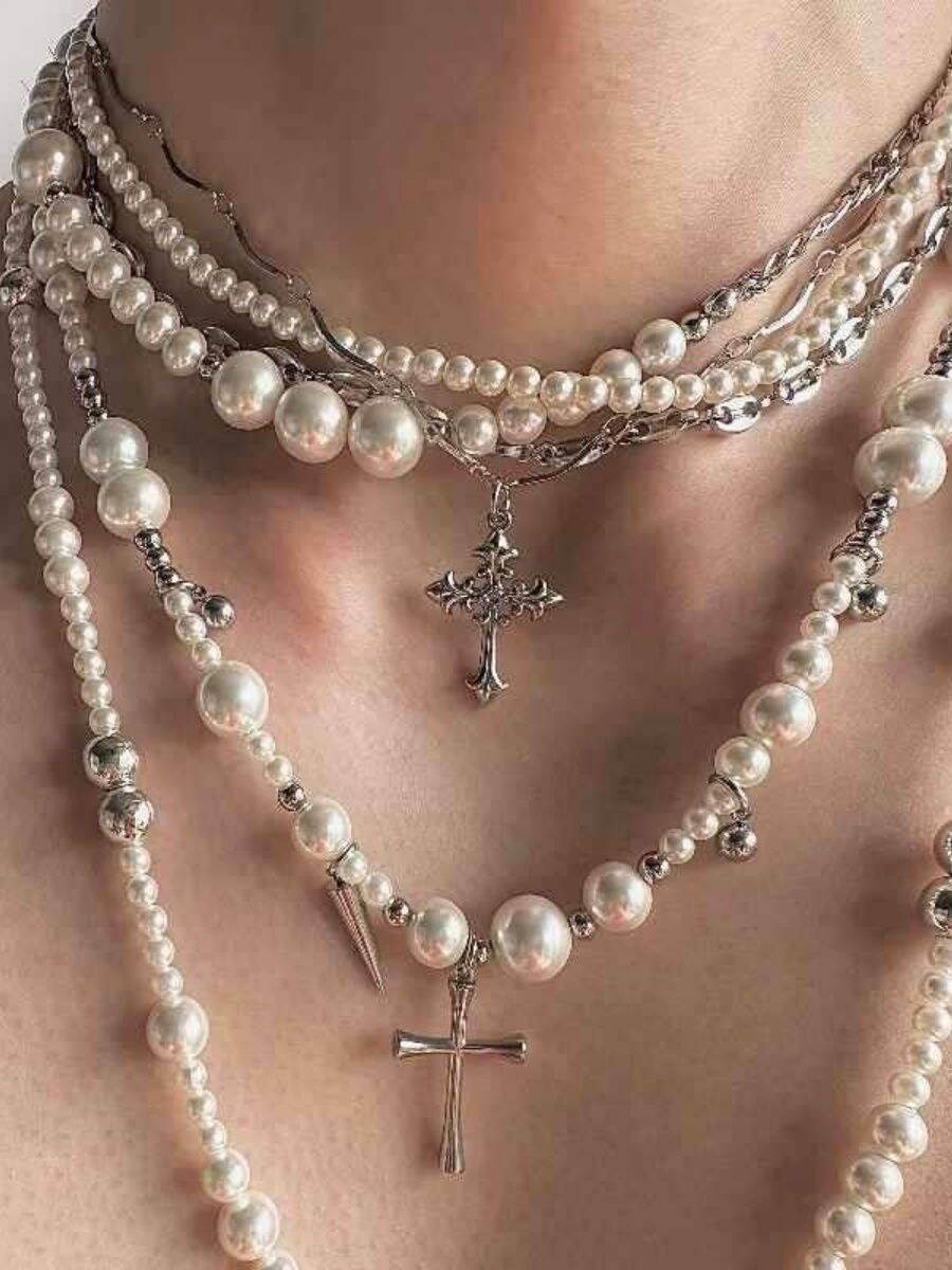 Pearl Stainless Steel Layered Necklace