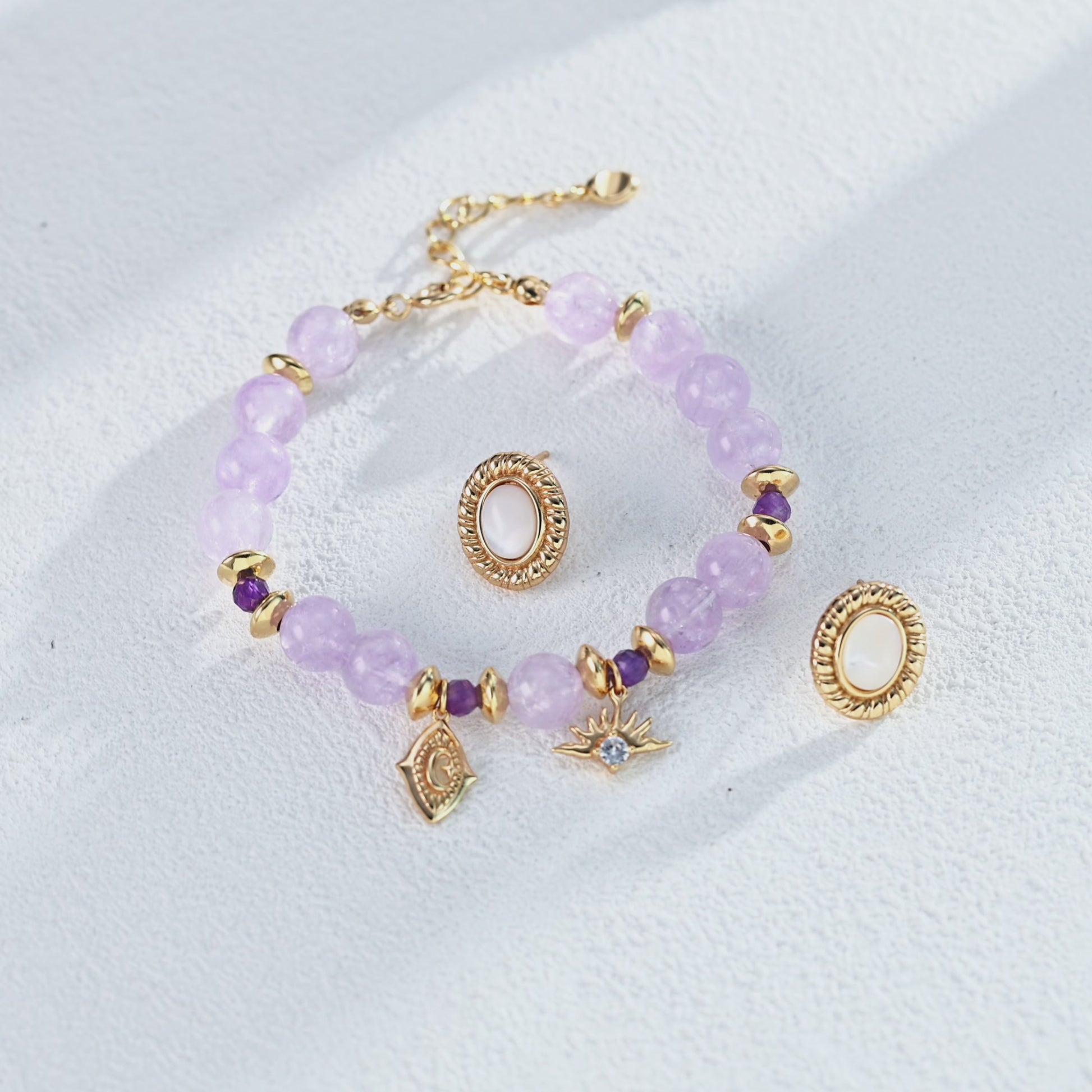 S925 Silver Natural Amethyst Crystal and Zircon Bracelet - Elegant Silver Bracelet featuring Natural Amethyst, Sparkling Crystal, and Zircon Stones for a Timeless, Sophisticated Look