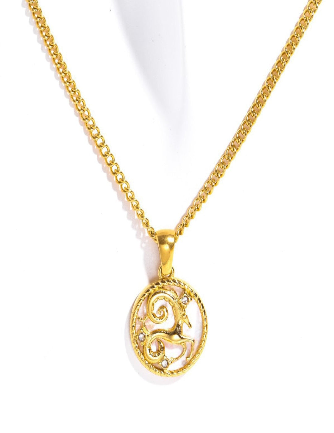 Capricorn constellation necklace charm in gold, minimalist zodiac pendant perfect for Capricorn gifts.