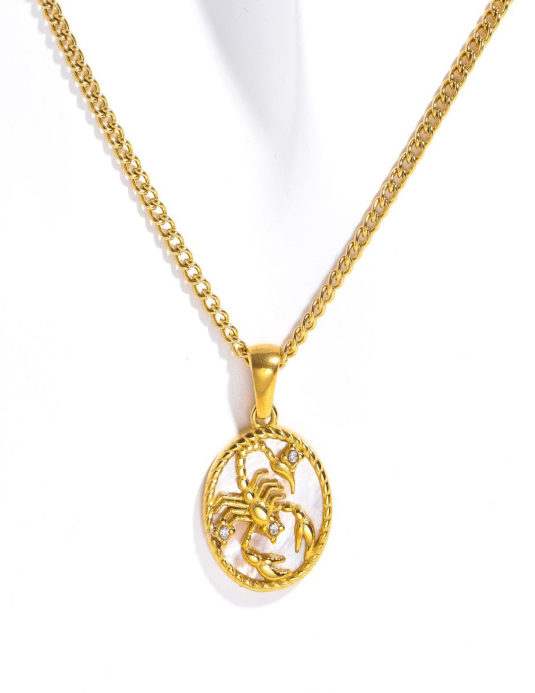 Scorpio constellation pendant with intricate star alignment design, perfect for Scorpio astrology jewelry.