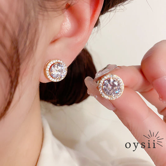 Luna Dot — Micro Pavé Zircon Stud Earrings
