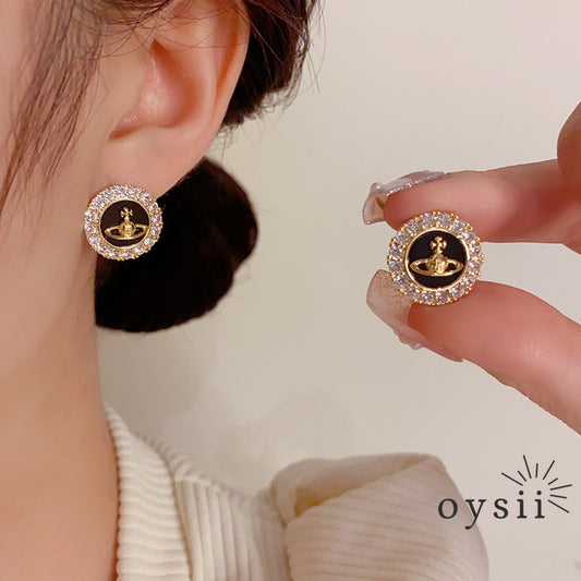 Imperial Bloom — Round Pavé Stud Earrings