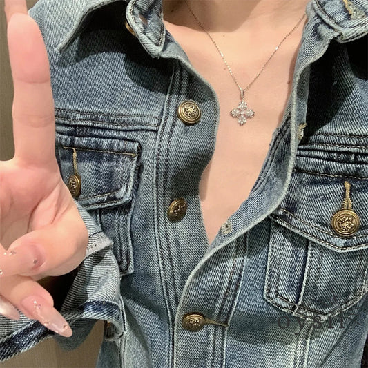 Lucky Clover — S925 Silver Vintage Cross Necklace