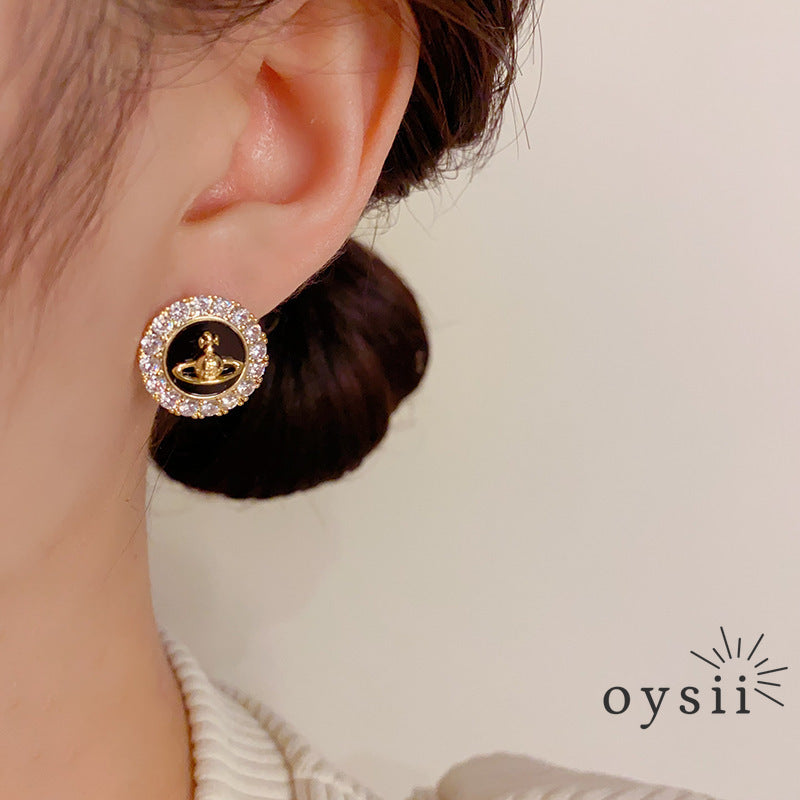 Imperial Bloom — Round Pavé Stud Earrings