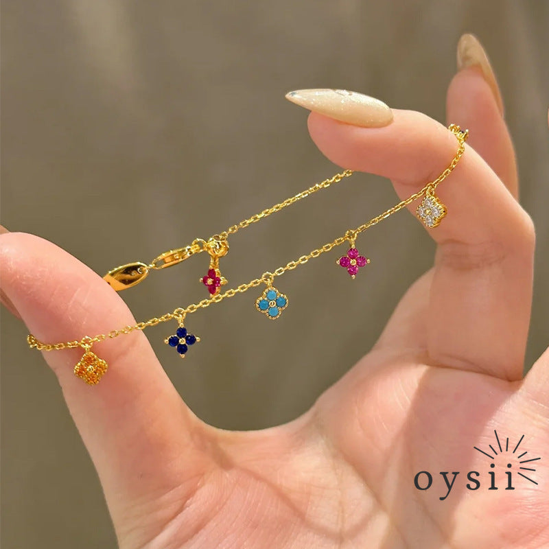 Bloom Charm – Colorful Clover Bracelet