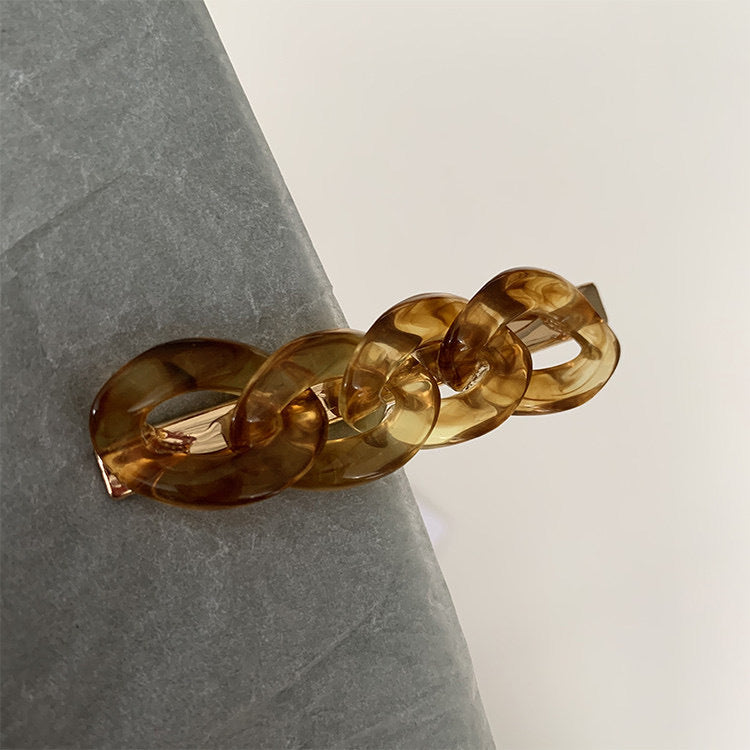 Amber Ivory Pearl Chain Hair Clip Set