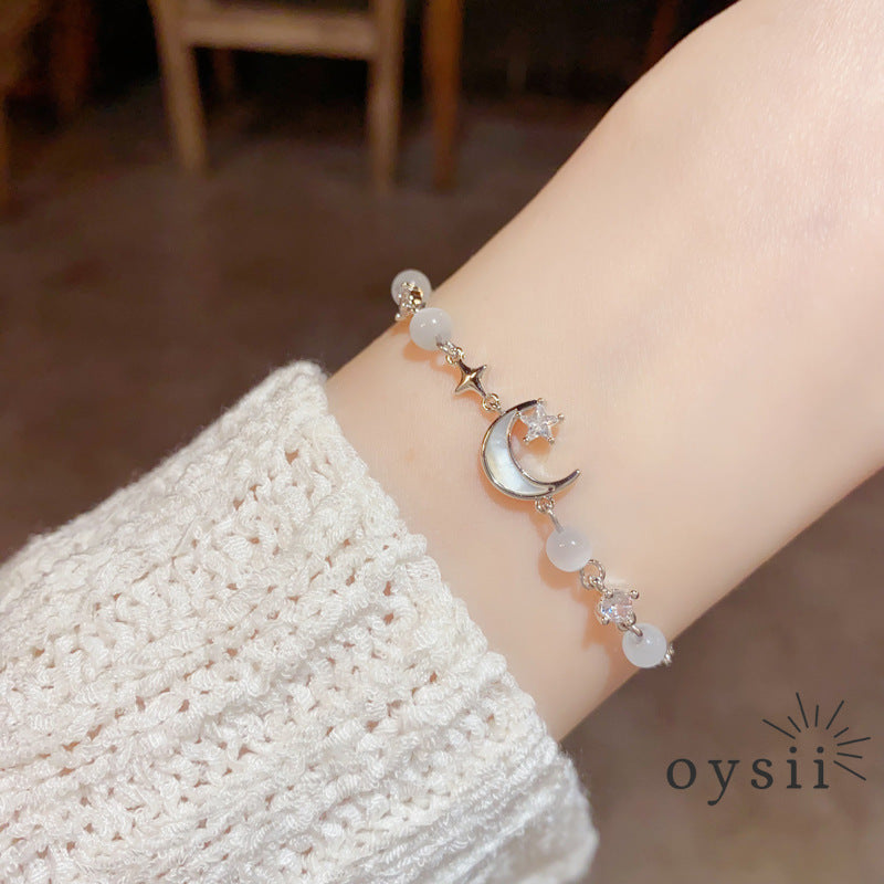 Lunar Serenade — Shell & Cat’s Eye Adjustable Bracelet