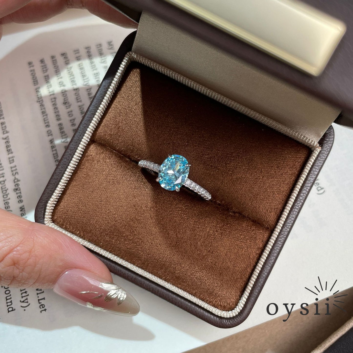 Blue Serenade — S925 Silver Aquamarine Oval Zircon Ring