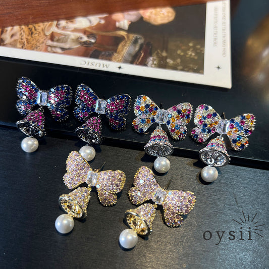 Snowy Ballet — Christmas Zircon Drop Earrings