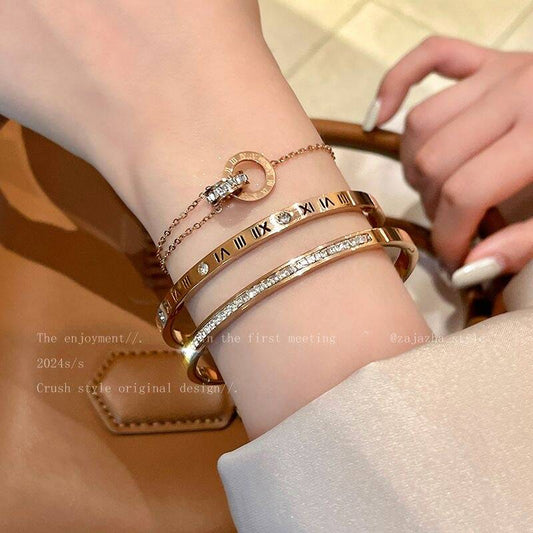 Rose Gold Stainless Steel Bracelet Set