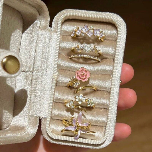 Summer Floral Ring Set of 5