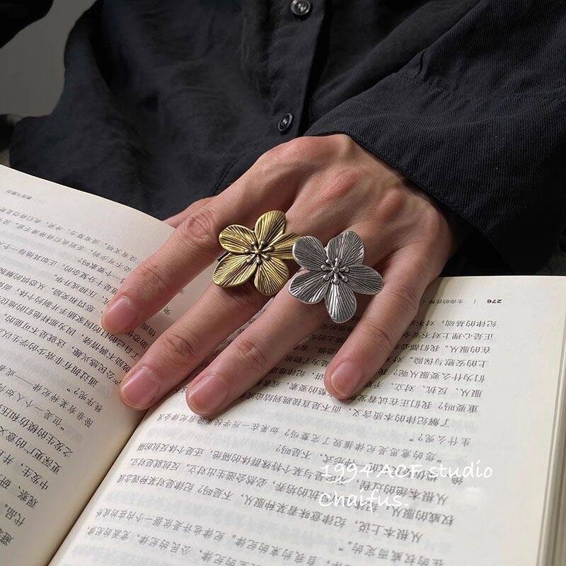 Vintage Flower Open Ring
