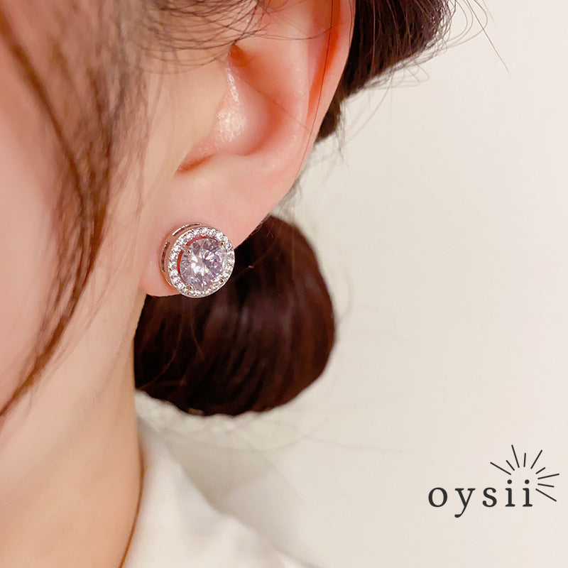 Luna Dot — Micro Pavé Zircon Stud Earrings