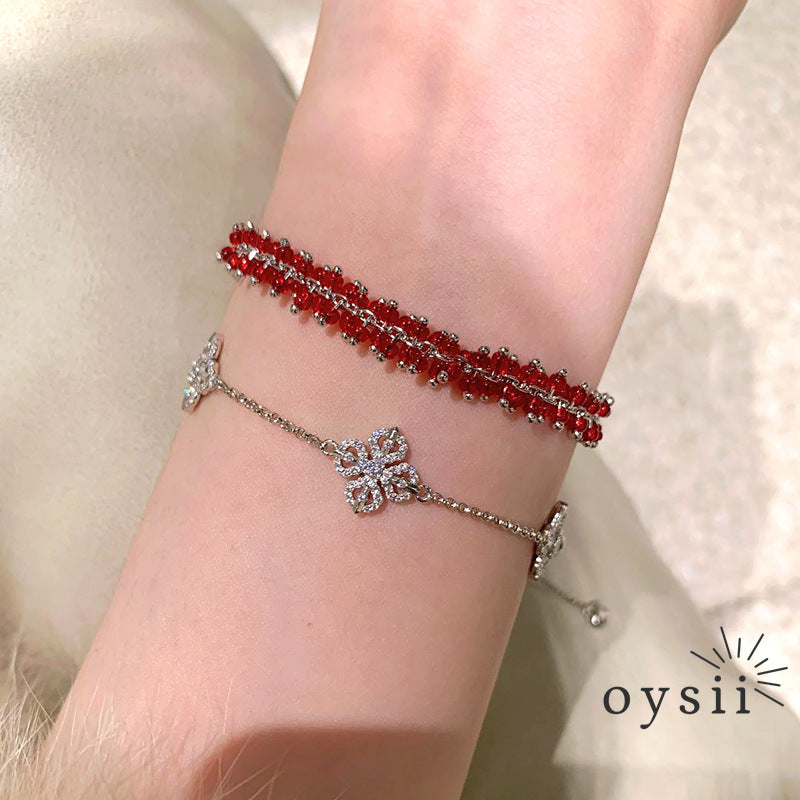 Crimson Radiance – Double-Sided Vajra Bracelet