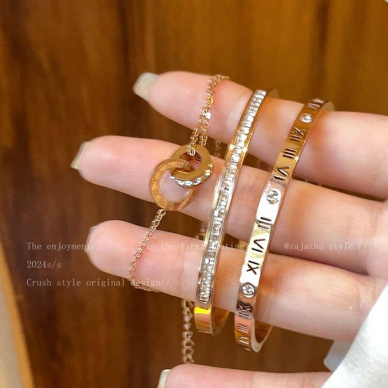 Rose Gold Stainless Steel Bracelet Set