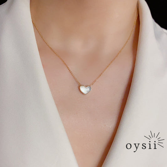 Heart of Tides — Double-Sided Micro Zircon Shell Necklace