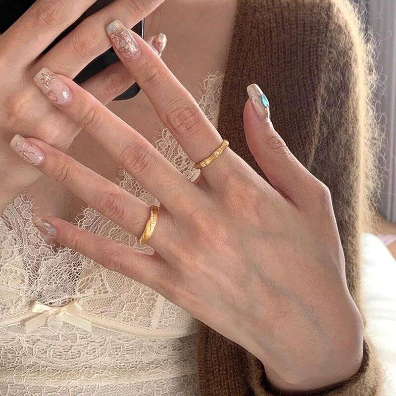 Gold Zircon Ring Set