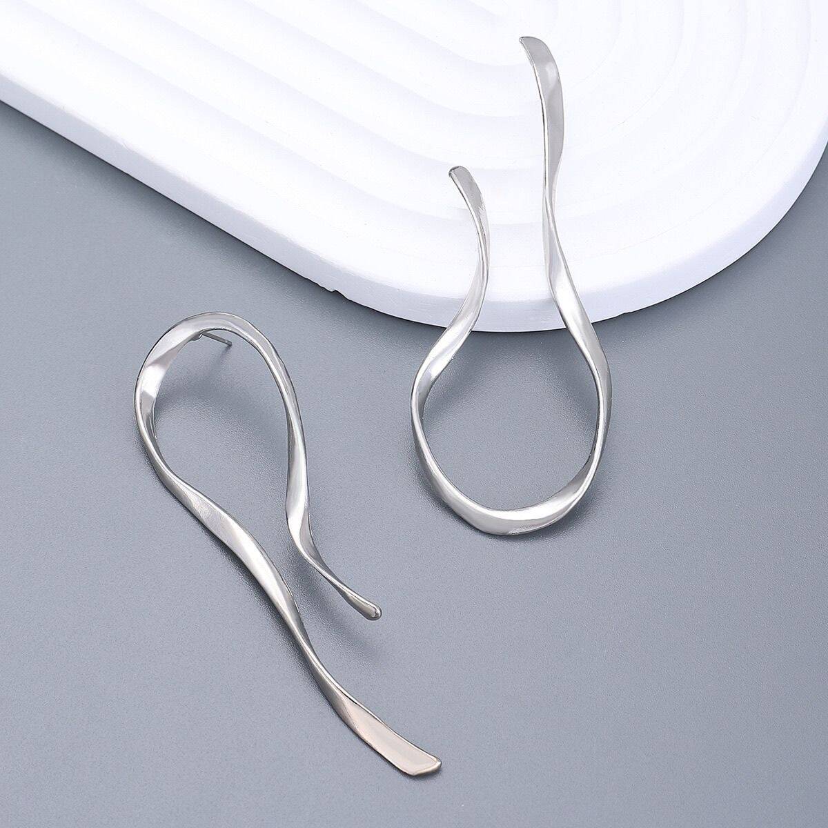 Wave Asymmetric Stud Earrings