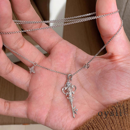 Iris Secret – Vintage Silver Key Necklace