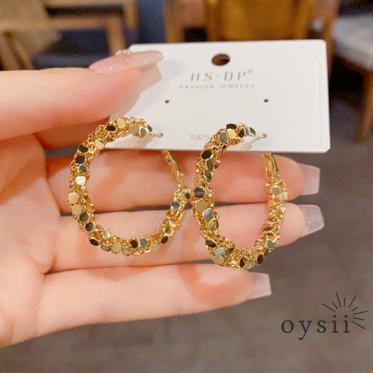 Silver Mirage — Chunky Metal Circle Hoop Earrings