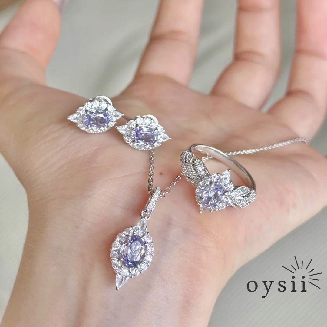 Lavender Glimmer – Adjustable Zircon Ring