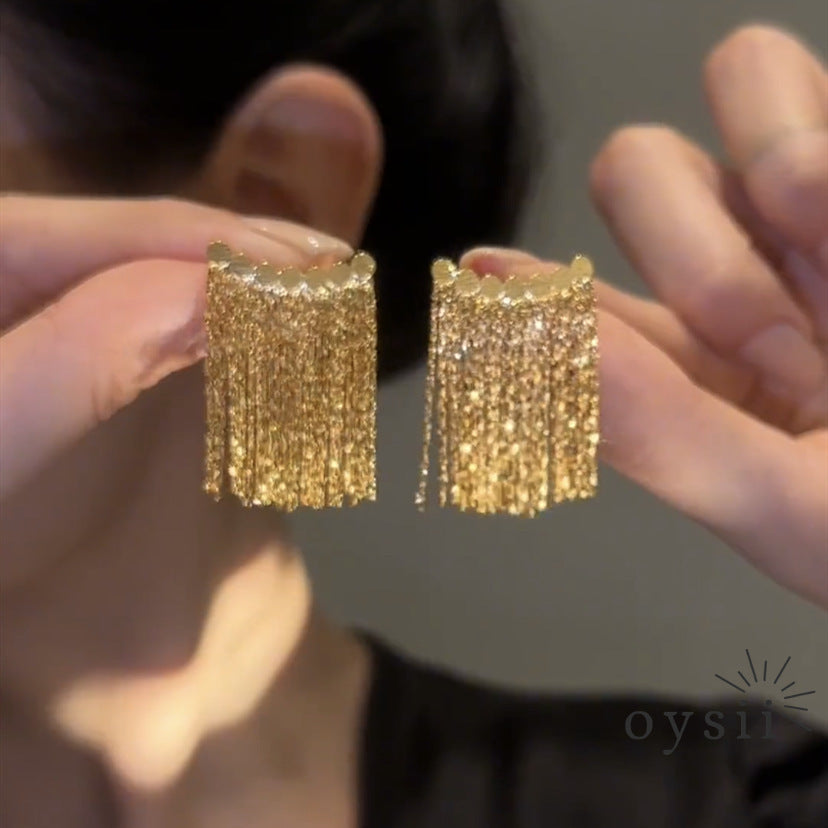 Starlit Grace – Tassel Chain Earrings