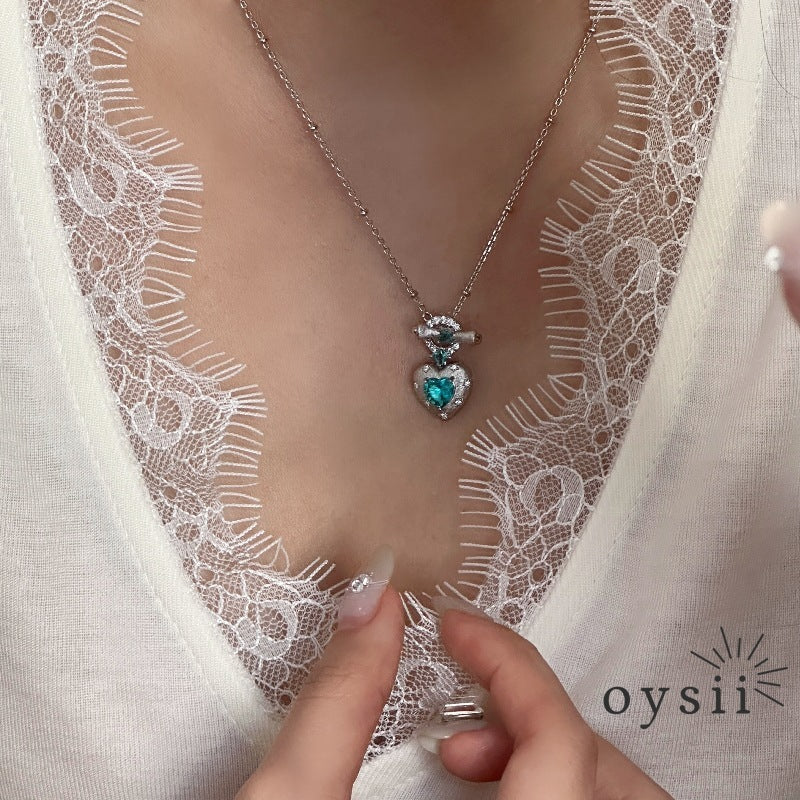 Paraiba Heart — Light-Luxury Vintage Heart Ring, Necklace & Earrings Set