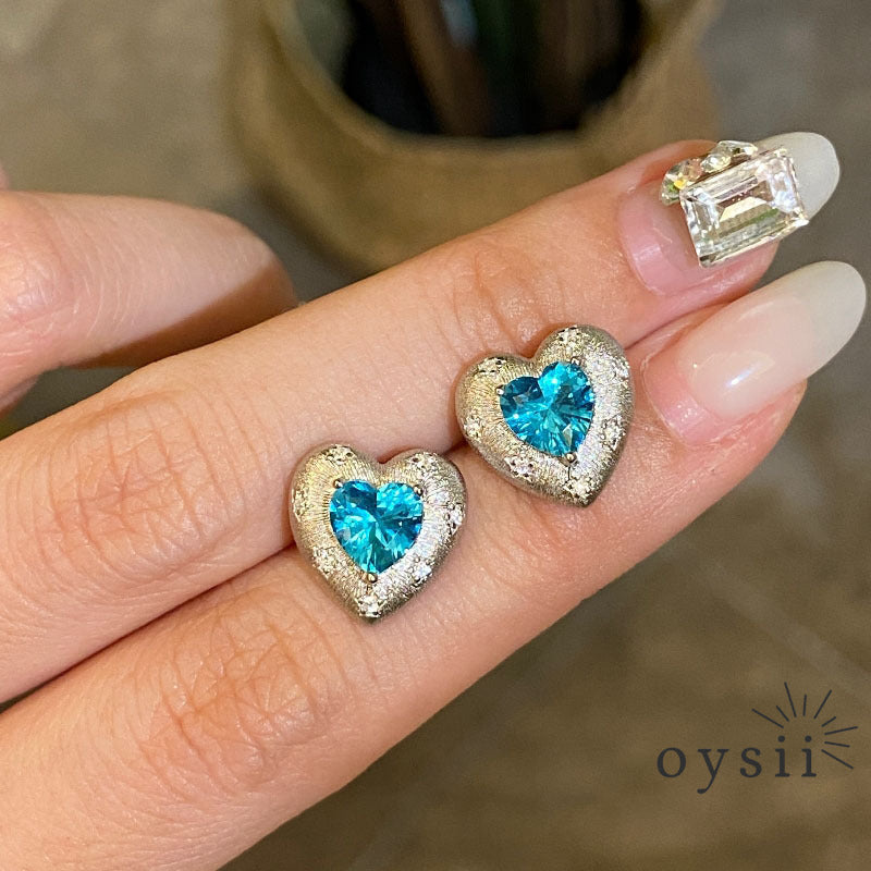 Paraiba Heart — Light-Luxury Vintage Heart Ring, Necklace & Earrings Set