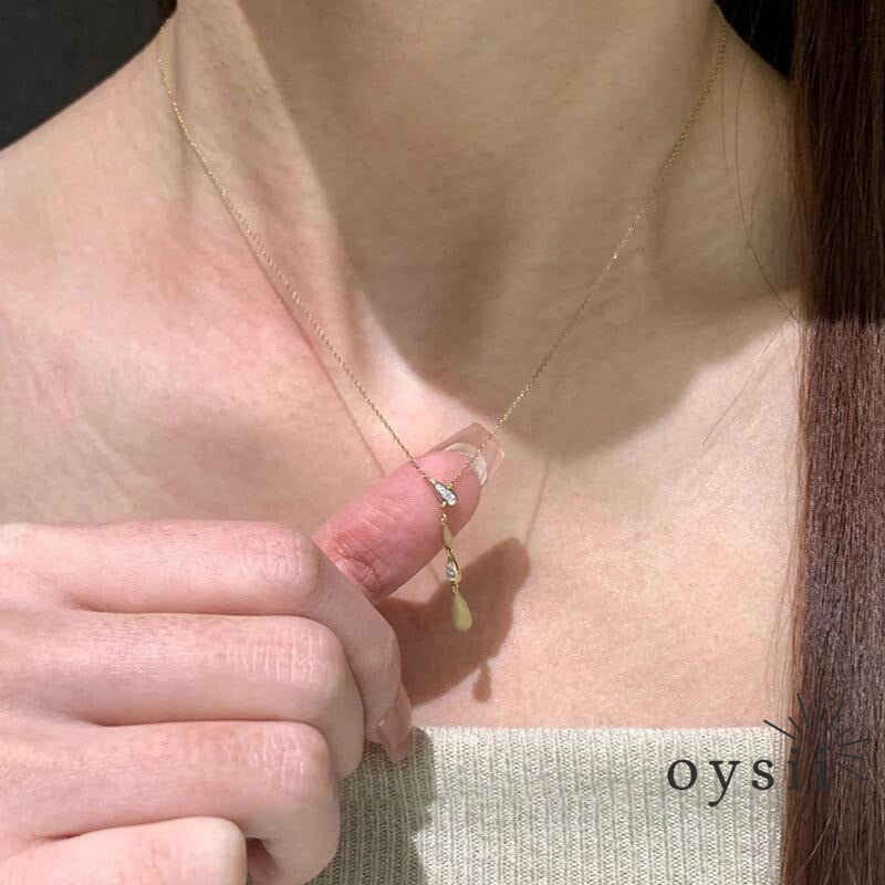 Lustre Drop — Light-Luxury French Vintage Tassel Teardrop Necklace