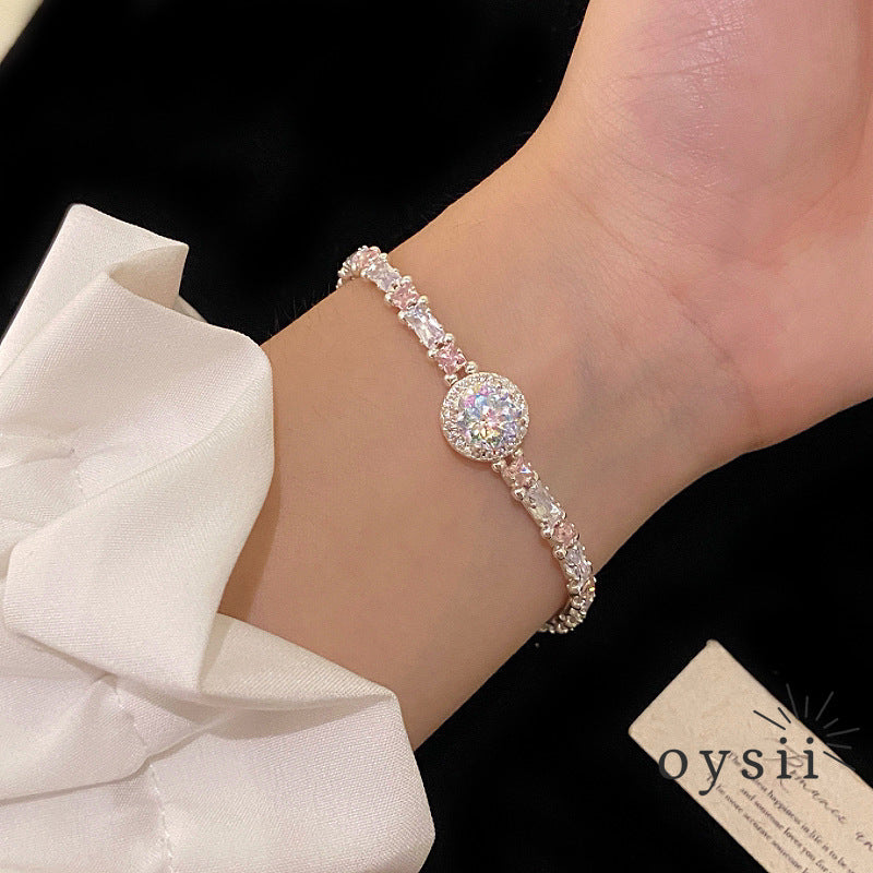 Rainbow Glow – Pavé Crystal Adjustable Bracelet