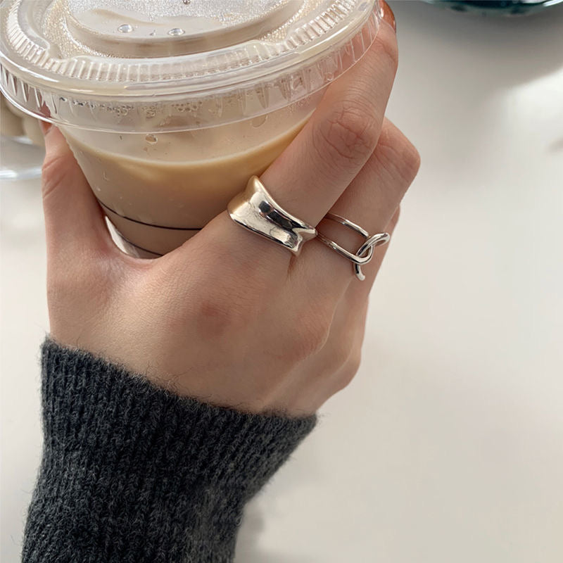 Smooth Open Cross Band Ring