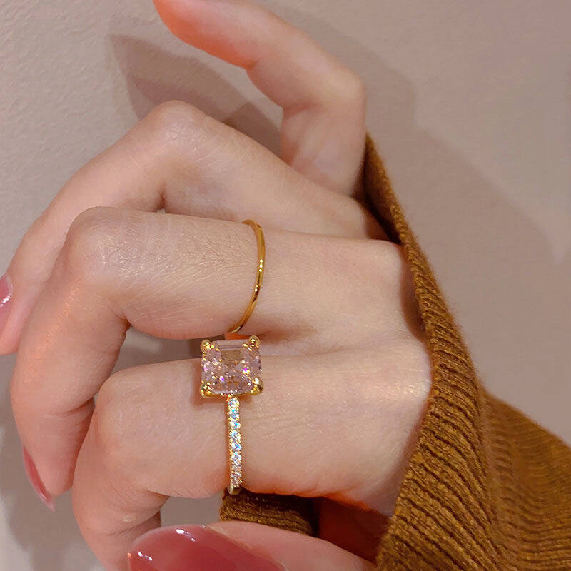Pink Sugar Cube Ring Set