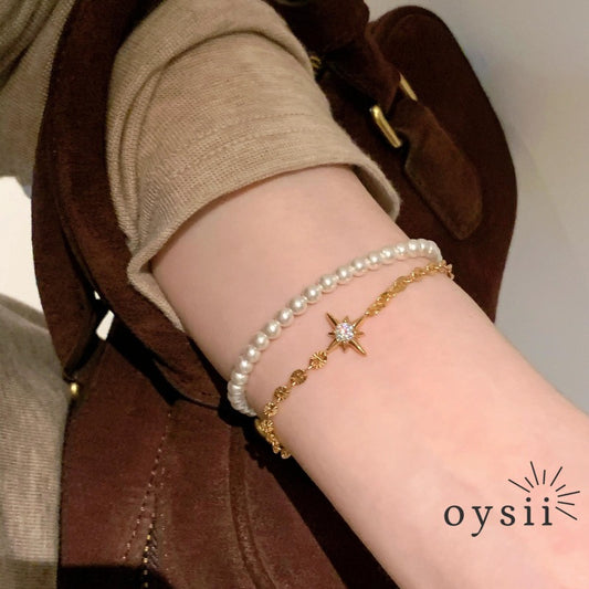 Octant Charm — French Vintage Eight-Point Star Bracelet