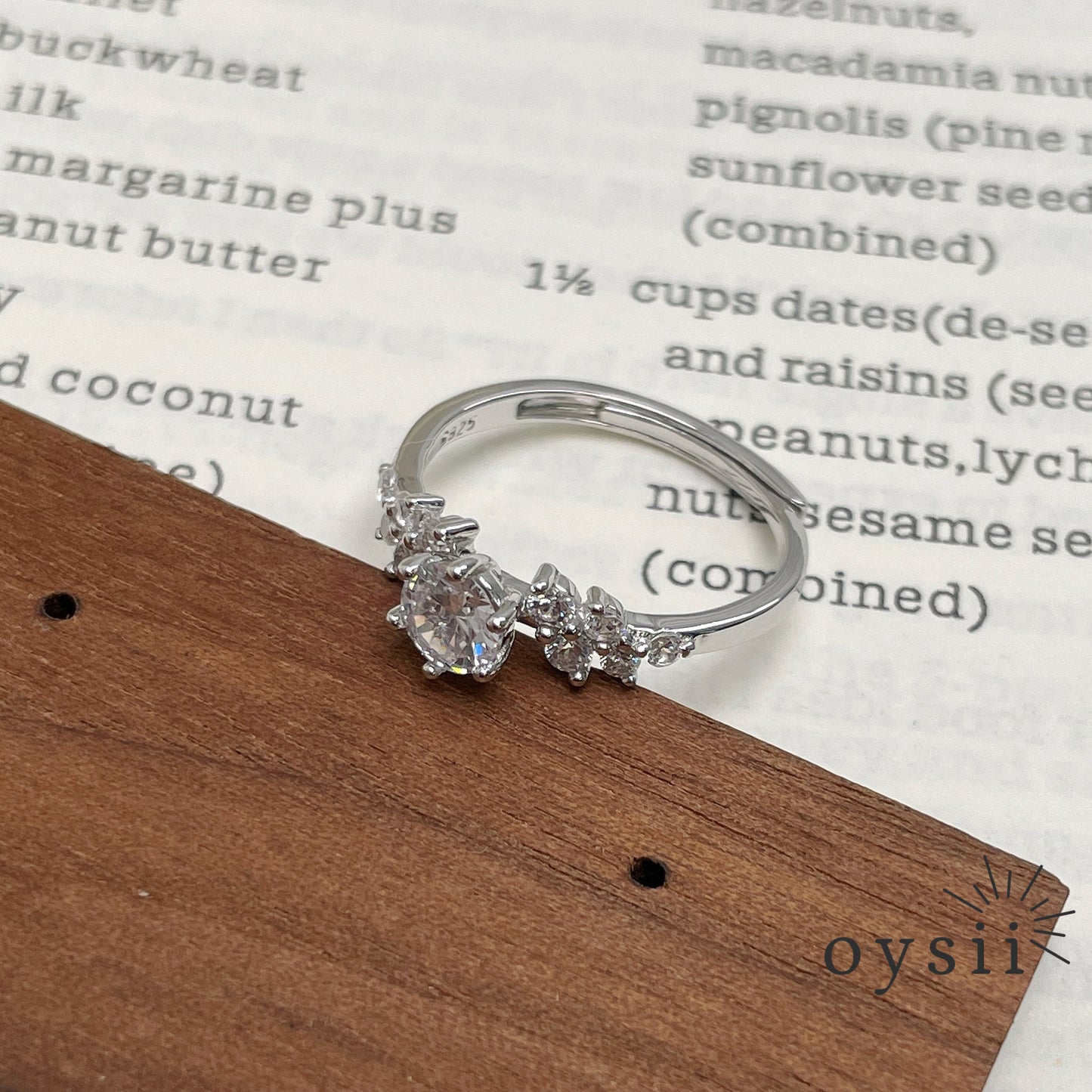 Berlin Whisper — S925 Silver Letter Zircon Ring