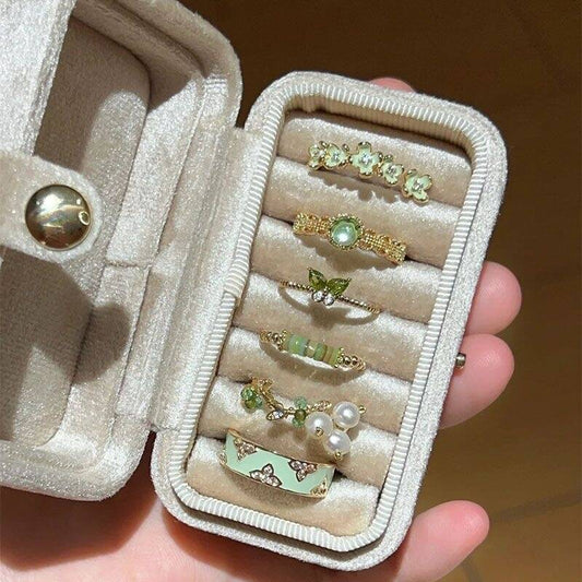 Fresh Green Open Ring Set