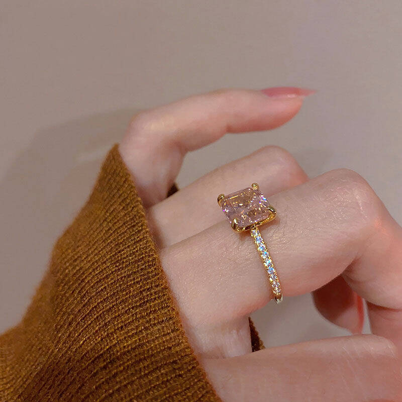 Pink Sugar Cube Ring Set