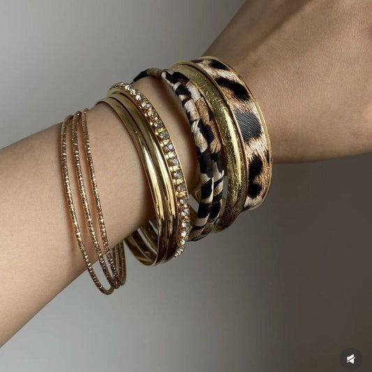 Irregular Leopard Print Bangle