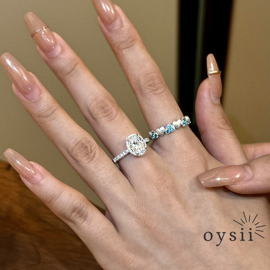 Dazzling Dove — Full-Crystal Pigeon Egg Ring