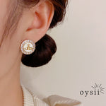 Imperial Bloom — Round Pavé Stud Earrings