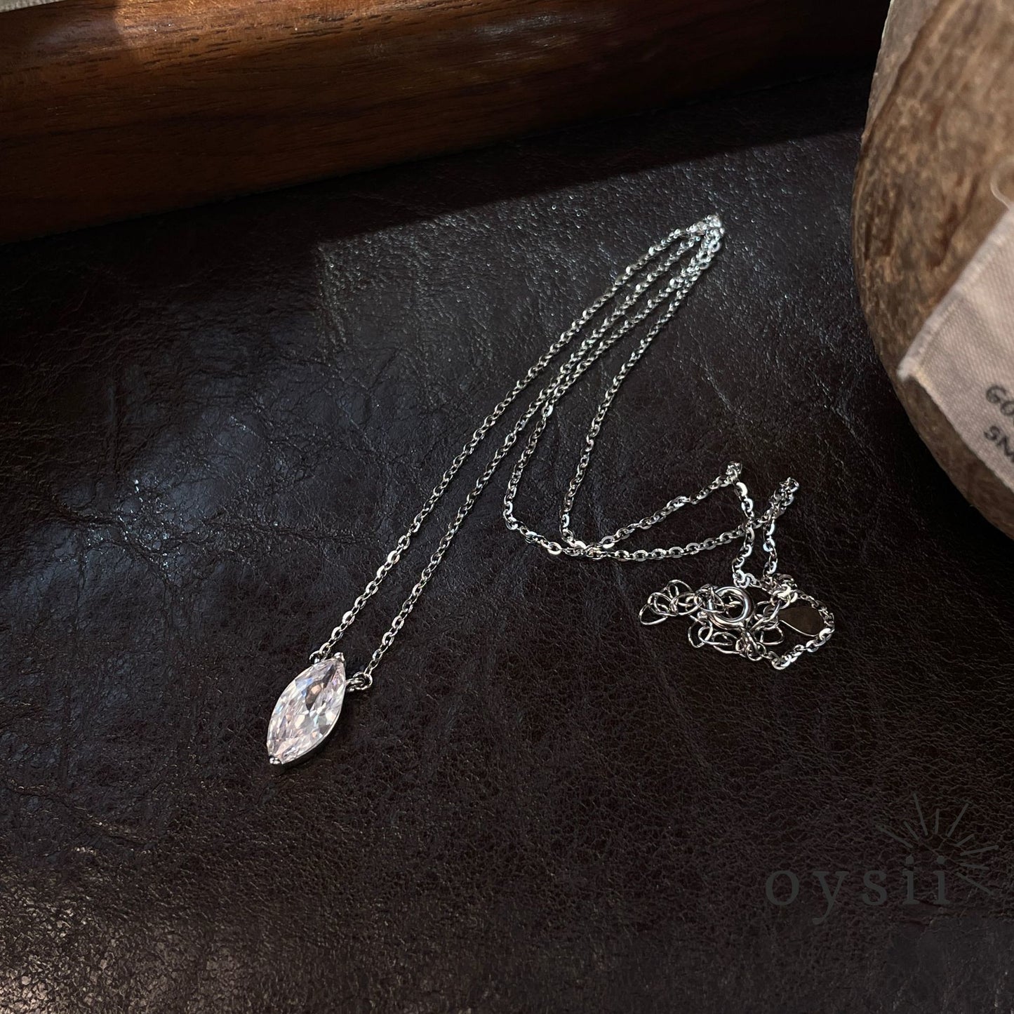 Aurora Gleam — S925 Silver Marquise Zircon Necklace
