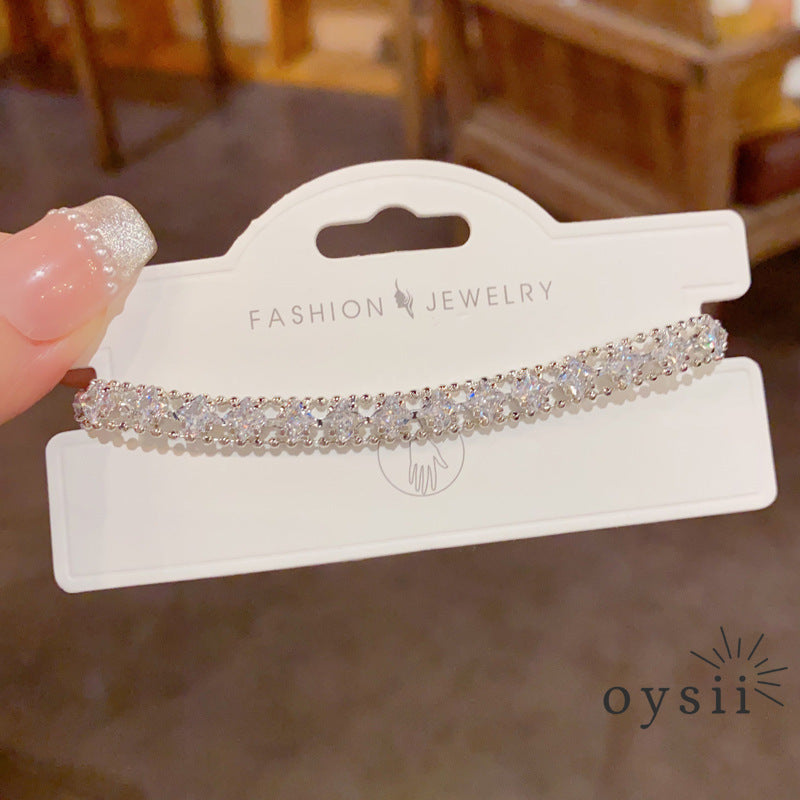 Starlit Geometry — Full Pavé Geometric Bracelet